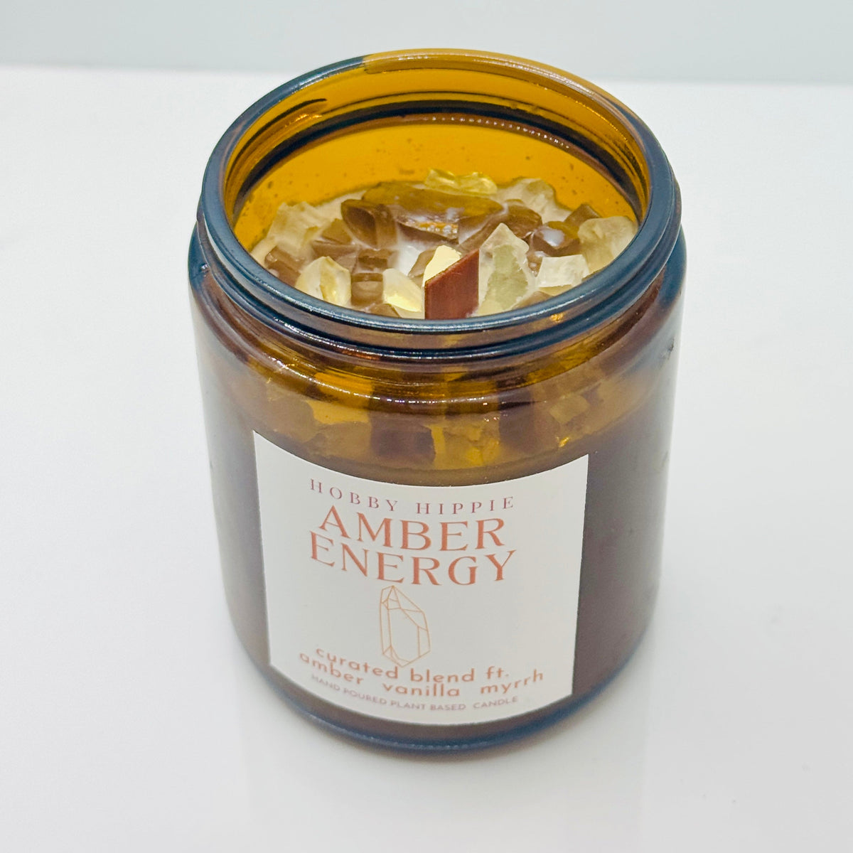 Amber energy candle